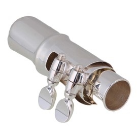 Bstinay Alto Sax Mouthpiece with Ligature and Cap for E Flat Saxophone 6# Brass Nickel Plated