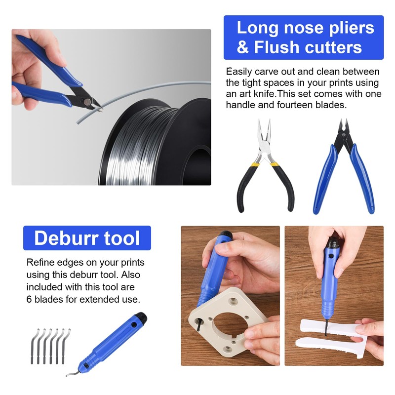 3D Printer Tools Kit, 3D Printing Accessory with 55Pcs Includes