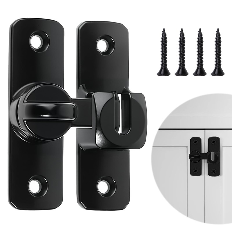 90/180 Degree Door Lock, Black Gate Flip Sliding Barn Gate