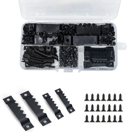 GTNCE Pack of 300 Picture Hangers, Prong Hangers, Black with Screws, Picture Hooks, Sawtooth Picture Frame Hangers, Hangers for Pictures, Stretcher Frames, Paintings and Crafts