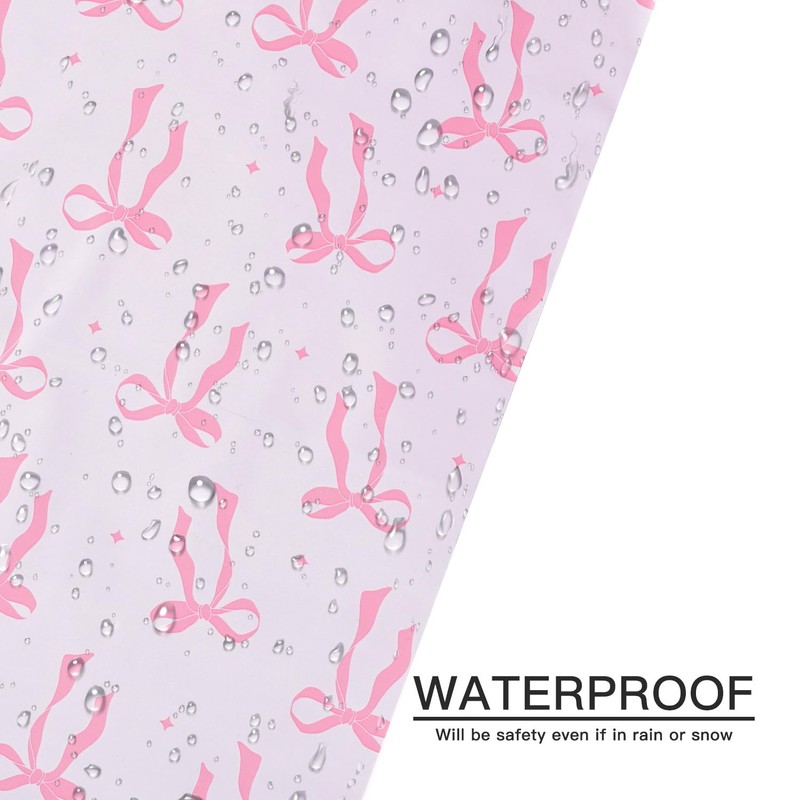 RUSPEPA 100 Pcs Pink Bow Poly Mailer, Coquette Bowknot Waterproof