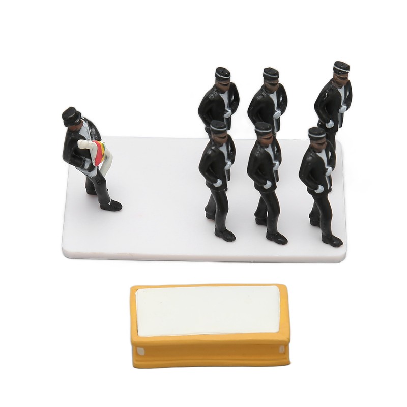 Coffin Dance Model Funeral Action Figures Coffin People Figurines Set