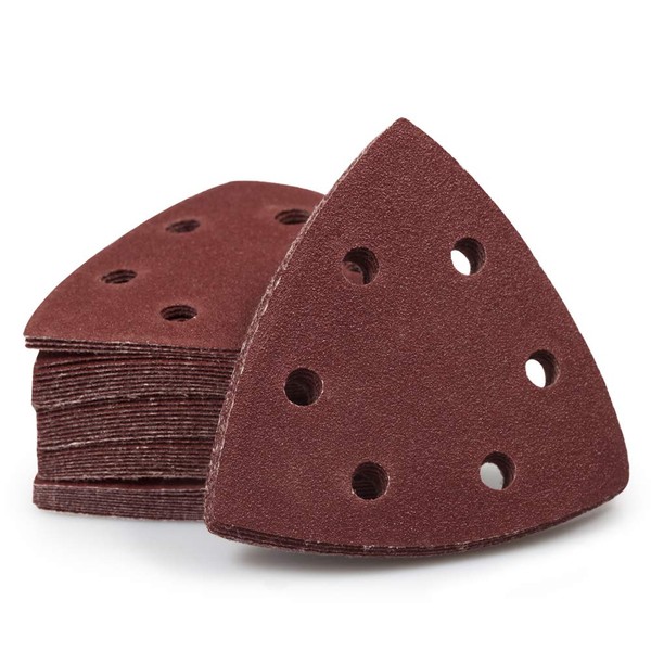SPEEDWOX 50 Pcs Triangle Sanding Pads Hook and Loop 120