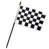 Quality Standard Flags One Dozen Checkered Stick Flag, 4 by