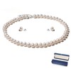 YAMI Pearl Necklace and Earrings Set, Freshwater Culture Pearl 8-9