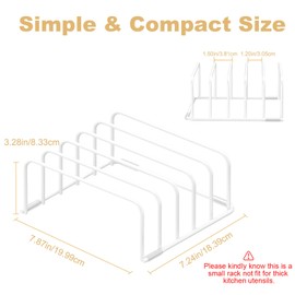 Fikoksol Cutting Board Organizer, 1Pcs Cutting Board Holder Rack Baking Cookie Pan Sheets Cooling Small Racks Storage Stand for Kitchen Cabinet Countertop Bakeware Storage Organizer Metal White