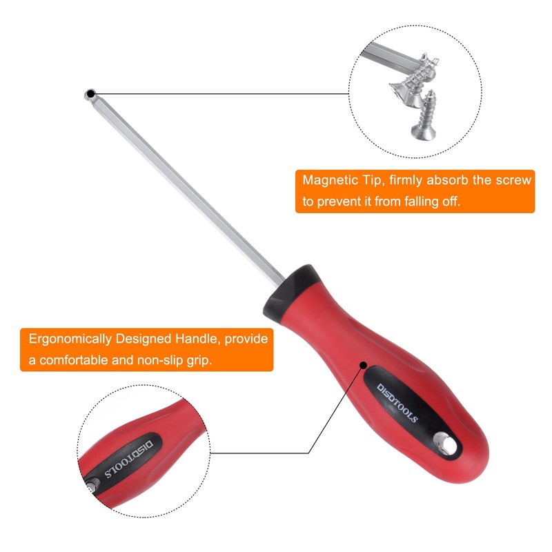 HARFINGTON Ball Head Hex Screwdriver 5mm x 120mm Magnetic Ball