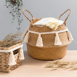 Alumuk Macrame Wall Hanging Decoration for Your Room Like the Kitchen Bohemian Wall Decoration Tapestry of Cotton Handmade Textile Fringe Garland Banner and Beige Door Curtain 23 x 114 cm 7 Flags