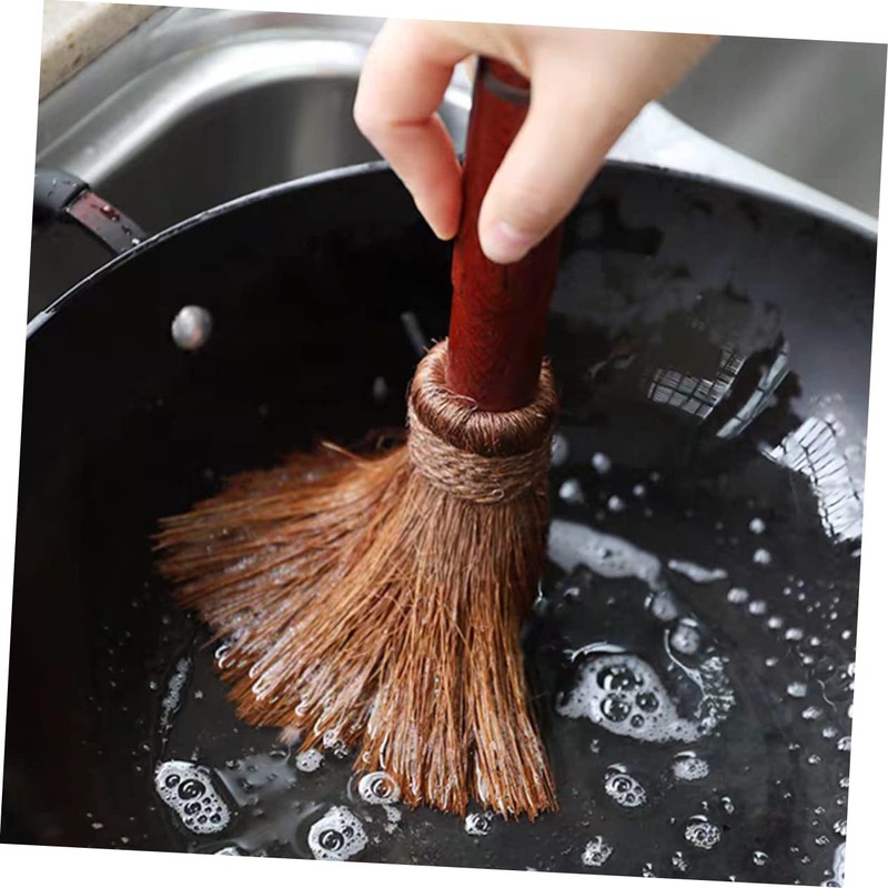 Ciieeo 1PC Handmade Coconut Fiber Pot Brush Kitchen Cleaning Tool