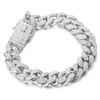 HALUKAKAH Diamond Cuban Link Chain for Kid,14MM Boy's Platinum White