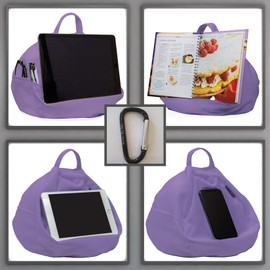Rooms By Me Dark Lilac Tablet Stand Cushion for Tablets, eReaders, Smartphones and Books with Accesories Pocket | UK Made | Over 50 Designs