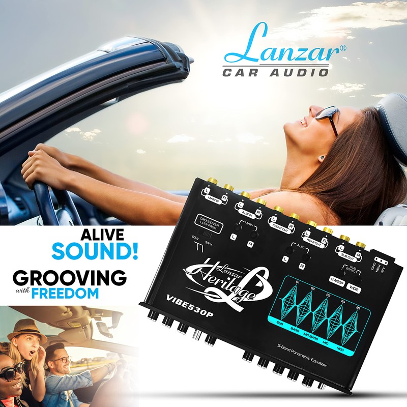 Lanzar Parametric Equalizer with Subwoofer - 9 Volt RMS Pre-Amp