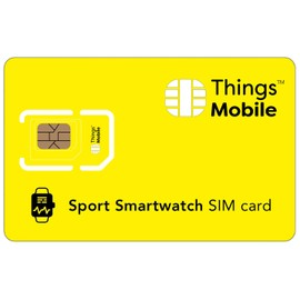 SIM Card for SPORT SMARTWATCH - Things Mobile - Global Coverage, Multi-Operator GSM/2G/3G/4G Network, No Fixed Costs, No Expiration Date, Competitive Rates. No Credit Included