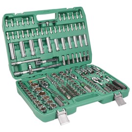 Dawot 172pcs Socket and Drive Tool Set 1/2" 1/4" 3/8" Mechanics Tools Kit Sockets Kit Metric Drive Socket Set, Drive Sizes with Plastic Toolbox