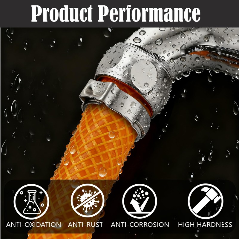 360Pcs 16 Sizes 304 Stainless Steel Stepless Single Ear Hose