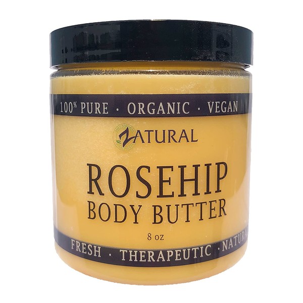 Organic Seed ROSEHIP BUTTER w/Virgin Shea (8 oz)- Pure Vitamin C for the Face, Hair & Body | Soothe, Heal | Safe for all ages (8 oz)