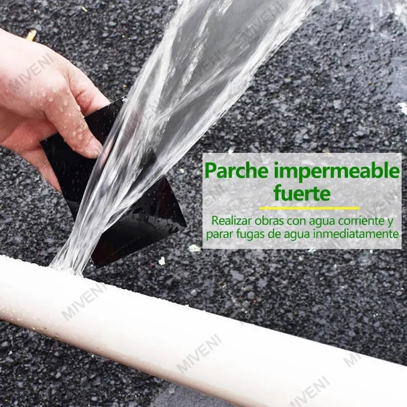 Cinta Impermeable Flex Tape 4" x 5' Goma Flexible Gris