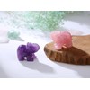 GUJOXILA Rose Quartz Crystal Elephant Ornament Crystals Gifts for Women