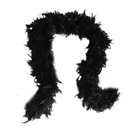 Cynthia's Feathers 80G Turkey Chandelle Feather Boas Over, Black, Size One Size