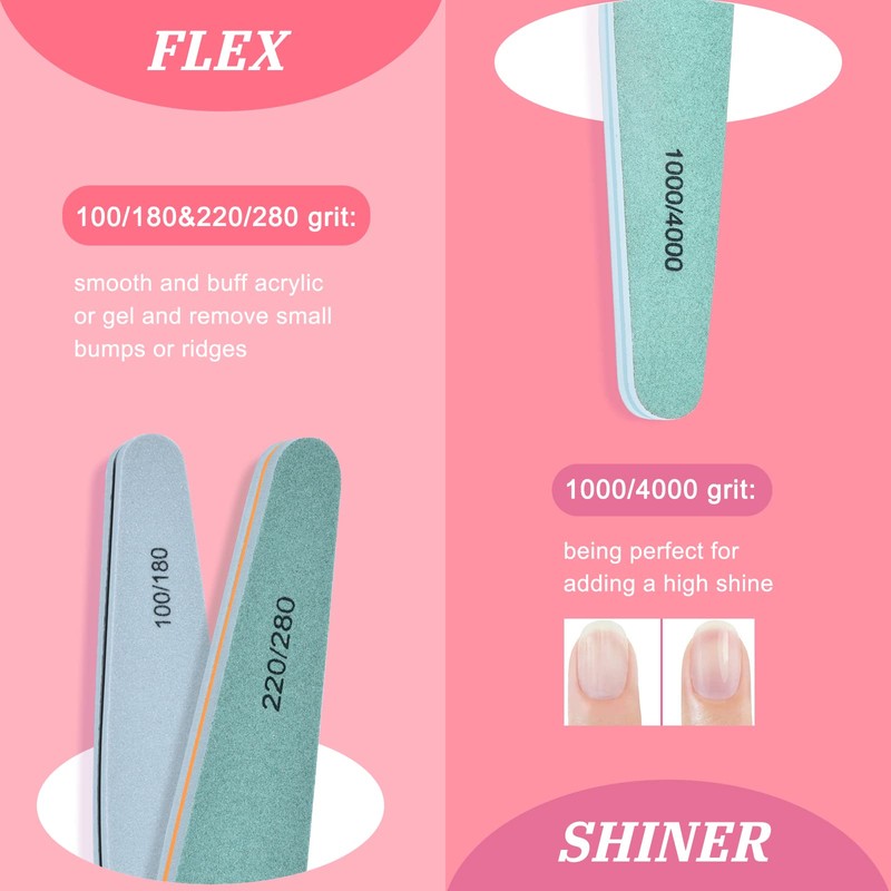 Nail File Buffer, MORGLES Professional 12PCS Emory File Nail File