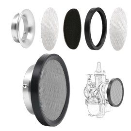 Carburetor Carb Velocity Stack Air Filter Cleaner Modified Trumpet Aluminum Alloy with Sponge Filter Steel Mesh for PWK32-34mm Short Style Fast Intake Suggest for Small Displacement (Silver, 55mm)