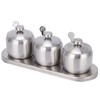 Cocoarm Edelstahl -Gewürztopfset, 3 X Topf, Löffel, Deckel, Nicht -Slip