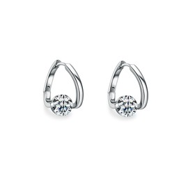 Halolux Lymphvity Germanium Earrings for Women Lymphatic Drainage Earrings CZ Zircon Acupressure Earrings Atheniz Lymphatic Earrings Dainty Jewelry Gifts (Silver)