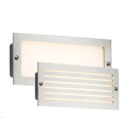 Knightsbridge Recessed Brick Light, Aluminium, 5 W, Brushed Steel Fascia
