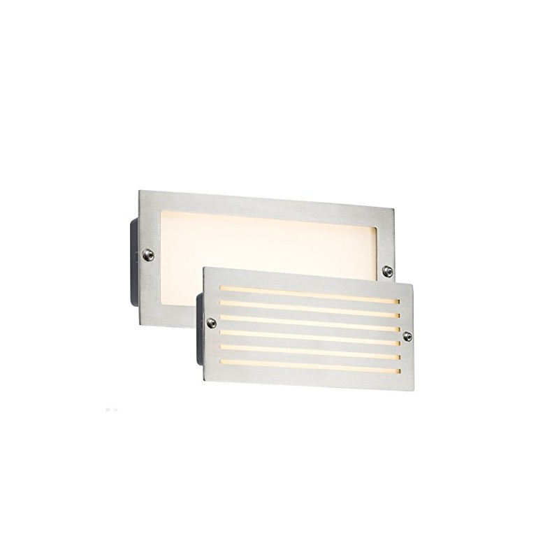 Knightsbridge Recessed Brick Light, Aluminium, 5 W, Brushed Steel Fascia