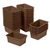 ECR4Kids Scoop Front Storage Bin, Multipurpose Organization, Chocolate, 30-Piece