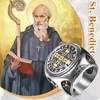 Aroncent Saint Benedict Medal Ring: Religious Catholic Cross Protection Stainless