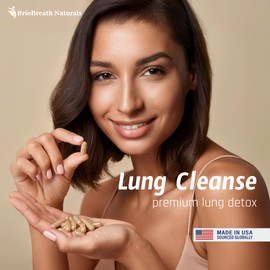 Lung Support Supplement - Natural Capsules for Lung Cleanse and Detox - Made in USA - Respiratory System; Mucus Clear - Vegan Supplement for Lung Detox; Respiratory Support - 60 Capsules