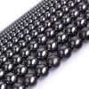 HAAMIIQII 45pcs 8mm Natural Black Hematite Beads Round Loose Gemstone