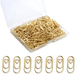 200 Pcs Cute Rose Gold Heart Shaped Paper Clips, Mini Stainless Steel Decorative Paperclips for Office School Home Desk Organizers, Wedding Invitation Accessories