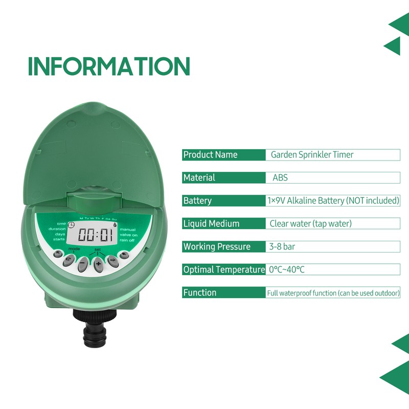Sprinkler Timer Waterproof Automatic Water Timer Programmable Garden Irrigation System