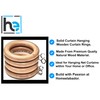 Homeelabador 45mm Wooden Curtain Hanging Ring hooks with Eyes Natural