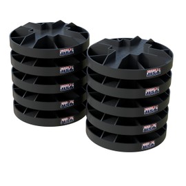 USA Made Original Round Foundation Block (10-Pack) – Durable Deck Support & Floating Shed Platform Base – 100% Recyclable Pedestal for Pier, Post & Beam Construction