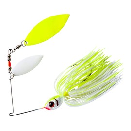 BOOYAH Glow Blade - Double Willow - White Chartreuse/Chartreuse/White Blades - 1/2 oz