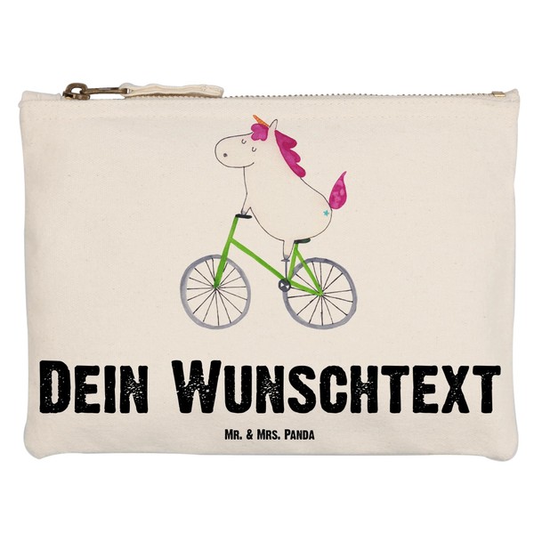 Mr. & Mrs. Panda Make-up bag unicorn cyclists, White Personalised,