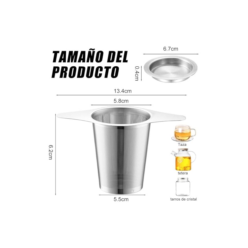 Infusor de Té, Juego de 4 Filtro de Té con