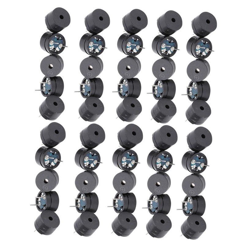 Pack of 50 16 Ohm AC 2KHz Electromagnetic Buzzer, 3V