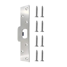 7-Inch Extended Door Strike Plate, Heavy Duty Stainless Steel, Silver