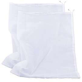 Pinfox 75 Micron Nylon Straining Bag Fine Mesh Food Strainer Bag, Multi Purpose Food Grade Filter Bag for Nut Milk, Juice, Cold Brew, Home Brewing (25.39" x 18.89", 2 Packs)
