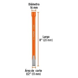 Truper C-1/2X8, Cincel, 1/2" X 8"