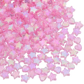 SOFPLATE 1 Box 800pcs Small Star Shaped Beads Star And Heart Shaped Beads Pink Five Pointed Tiny Mini Stars Shape Assorted Cute Loose Spacer Bead for jewellery Making Wedding DIY Gifts Accessories Cra