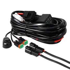 RIGIDON DT Connector LED Light Bar Wire Harness Kit 12V 18AWG On Off Switch Power Relay Blade Fuse Automotive Wire for Work Fog Light Bar Off Road ATV SUV Trucks(for 2 Light Bar Max 300W)