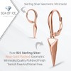 Sterling Silver Geometric Minimalist Triangle Leverback Dangle Drop Earrings for