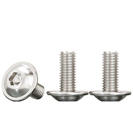 Drenky M6 Rounded Head Screws, M6 x 12 mm Rounded Head Screws Hexagon Socket Pack of 20 Screws Stainless Steel A2 V2A Flange Screw Small Thread Screws Full Thread