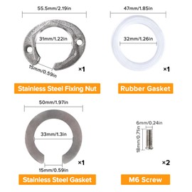Lyeteung 31mm Faucet Fixing Nut Set, Faucet Fixing Part for Kitchen, Bathroom, Household Hot and Cold Faucet, Stainless Steel