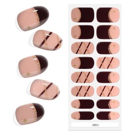 Semi Cured Gel Nail Strips, Gel Nail Polish Stickers Works with Any Nail Lamps Salon-Quality Long Lasting UV Gel Wraps for Women (Lovesick Q11)